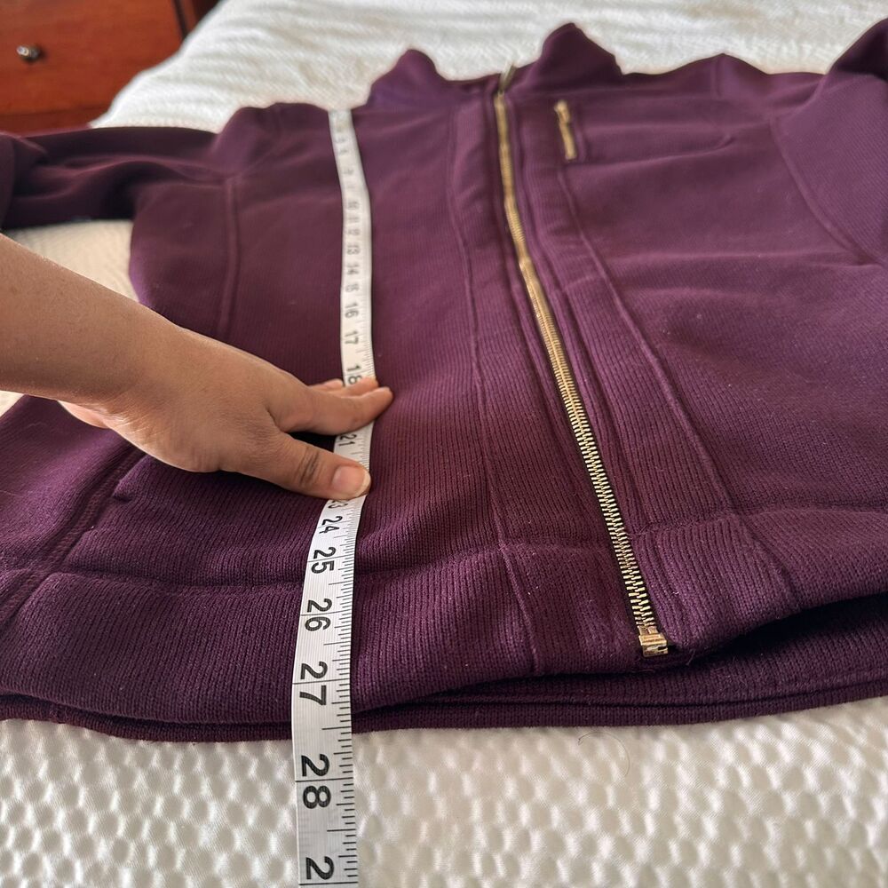 Calvin Klein Women's Full-Zip High Neck Fleece Jacket Purple Sweater Size L - Picture 5 of 9